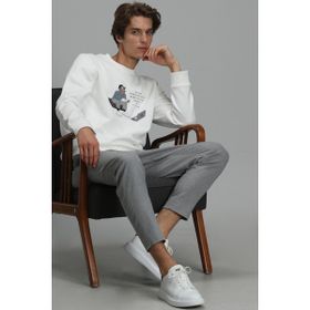 Lufian 627112030078 Kırık Beyaz Donovan Erkek Sweatshirt