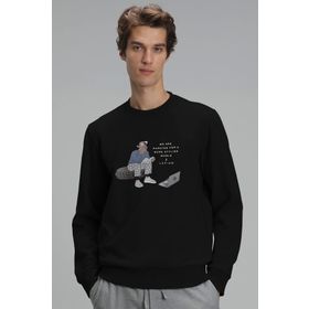 Lufian 627112030078 Siyah Donovan Erkek Sweatshirt