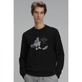Lufian 627112030078 Siyah Donovan Erkek Sweatshirt