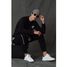 Lufian 627112030086 Siyah Owen Erkek Sweatshirt