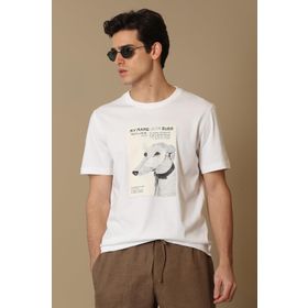 Lufian Best Beyaz Grafik Basic Erkek T-shirt
