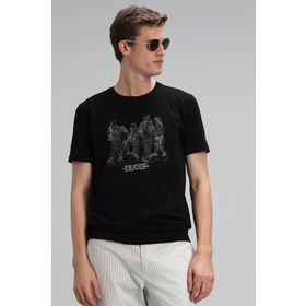 Lufian Colors Modern Grafik Siyah Erkek T-shirt
