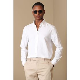 Lufian Danıel Basic Slim Fit Beyaz Erkek Gömlek