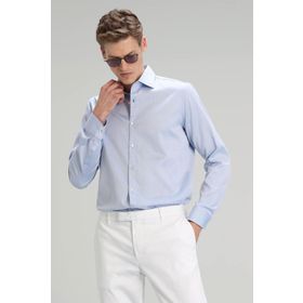 Lufian Danıel Comfort Slim Fit Mavi Erkek Basic Gömlek