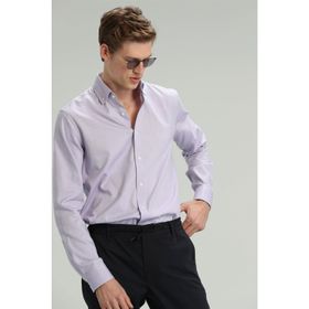 Lufian Danıel Comfort Slim Fit Mavi Erkek Basic Gömlek