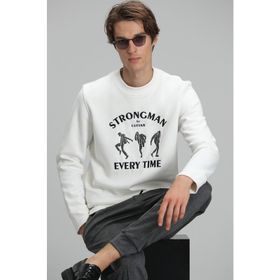 Lufian Edwın Kırık Beyaz Erkek Sweatshirt
