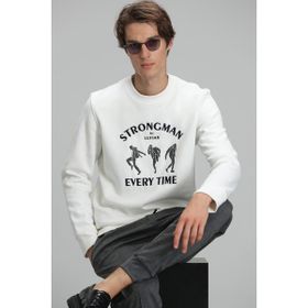 Lufian Edwın Kırık Beyaz Erkek Sweatshirt