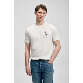 Lufian Fınx Modern Grafik Kırık Beyaz T- Shirt