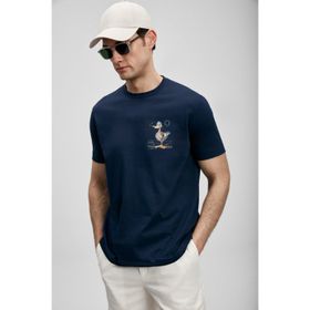 Lufian Fınx Modern Grafik Lacivert T- Shirt