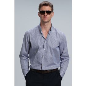 Lufian Getz Lacivert Regular Fit Basic Erkek Gömlek