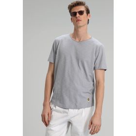 Lufian Junya Açık Gri Basic Erkek T-shirt