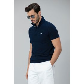 Lufian Laon Spor Polo Koyu Lacivert Erkek T-Shirt