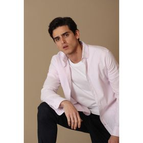 Lufian Lora Smart Comfort Slim Fit Pembe Erkek Gömlek