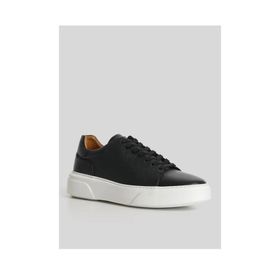 Lufian Tommy Deri Siyah Beyaz Sneaker Erkek Spor Ayakkabı