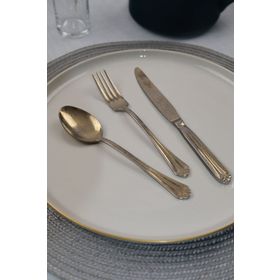 Lugga Maya Eskitme Gold 18 Parça Renkli Tatlı Çatal Kaşık Bıçak Takımı