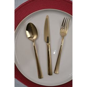 Lugga Nida 6 Kişilik 18 Parça Gold Tatlı Çatal Kaşık Bıçak Takımı