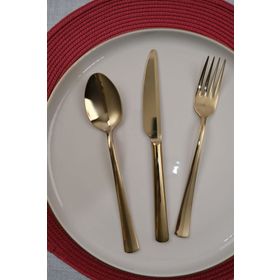 Lugga Nida 6 Kişilik 18 Parça Gold Yemek Çatal Kaşık Bıçak Takımı