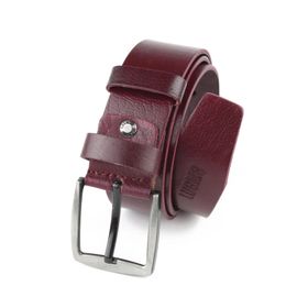 Lugmo 4,5 cm Bordo Hakiki 100% Deri Erkek Kemeri