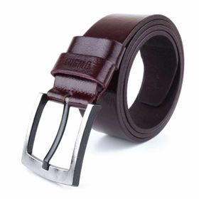 Lugmo 4,5 cm Bordo Hakiki 100% Deri Erkek Kemeri