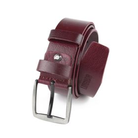 Lugmo 4,5 cm Bordo Hakiki 100% Deri Erkek Kemeri