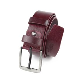 Lugmo 4,5 cm Bordo Hakiki 100% Deri Erkek Kemeri