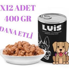 Luis 12x400 gr Parça Dana Etli Soslu Köpek Konservesi