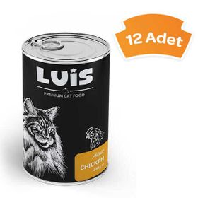 Luis 12x400 gr Parça Tavuk Etli Soslu Kedi Konservesi