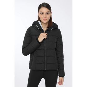 Lumberjack 100559599 Apreski Coat Siyah Kısa Kadın Kaban