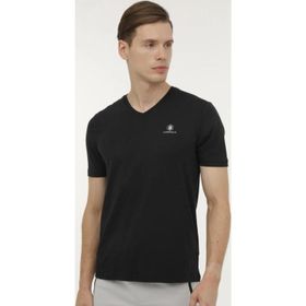 Lumberjack 4M M-CT111 BSC M-CT111 Siyah Siyah V Yaka Kısa Kollu Erkek T-shirt