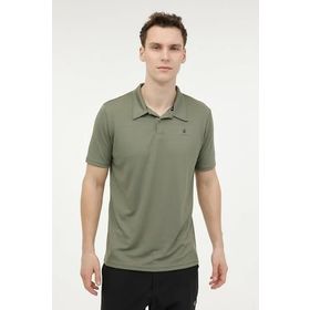 Lumberjack 4M M-CT461 Sherman Haki Yeşil Koyu Pola Yaka Erkek T-shirt