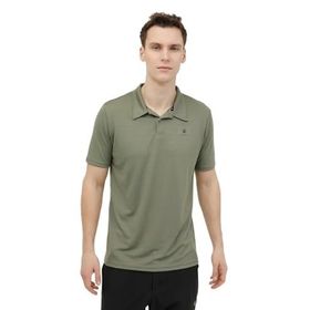 Lumberjack 4M M-CT461 Sherman Haki Yeşil Koyu Pola Yaka Erkek T-shirt