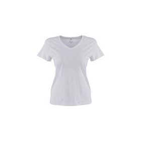 Lumberjack Ct132 Basıc Modal V Neck Beyaz Kadın T-Shirt