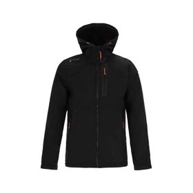Lumberjack GT17 New Trend Softshell 1PR Kapsonlu Fermuarlı 3 Cep Göğüs Cep Fosfor Şeritli Siyah Erkek Ceket