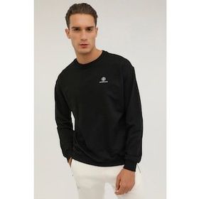 Lumberjack MB SN75 C NECK SW 6FX Siyah Erkek Sweatshirt