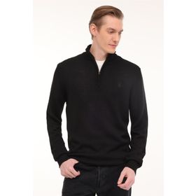 Lumberjack Pullover Half Zıp Siyah Erkek Kazak