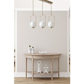 Lumexx Ahu 3'lü Sıralı Beyaz Camlı Eskitme Sarkıt