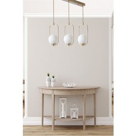 Lumexx Ahu 3'lü Tepsili Beyaz Camlı Eskitme Sarkıt