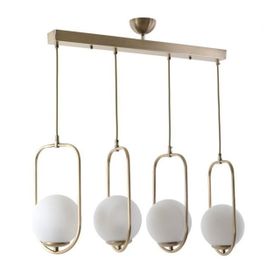Lumexx Ahu 4'lü Sıralı Beyaz Camlı Eskitme Sarkıt