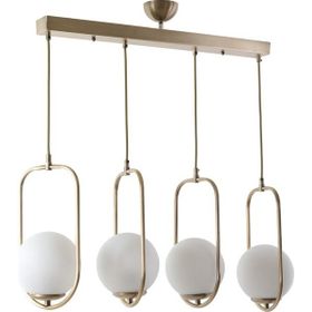 Lumexx Ahu 4'lü Sıralı Beyaz Camlı Eskitme Sarkıt