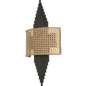 Lumexx Aslı Siyah Oval Rattan Abajurlu Aplik