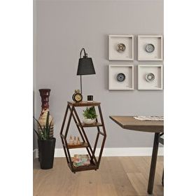 Lumexx Asos Ceviz Pramit Koyu Gri Abajurlu Lambader