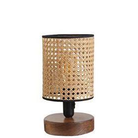 Lumexx Ayça Ceviz Rattan Abajurlu Masa Lambası