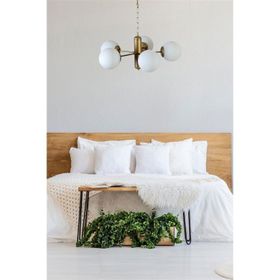 Lumexx Bankok Eskitme Beyaz Camlı 5'li Avize