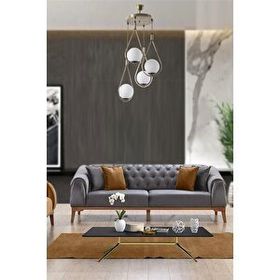 Lumexx Damla 4'lü Tepsili Beyaz Camlı Eskitme Sarkıt
