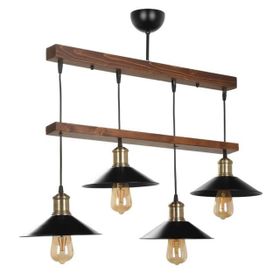 Lumexx David 4'lü Ceviz Sıralı Metal Başlıklı Sarkıt