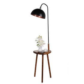Lumexx Demet Sehbalı Ceviz Retro 3 Başlıklı Ahşap Lambader