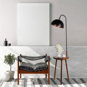 Lumexx Demet Sehpalı Ahşap Ceviz Retro 3 Başlıklı Lambader