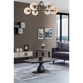 Lumexx Dolunay 6'lı Eskitme Bal Camlı Avize