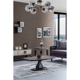 Lumexx Dolunay 6'lı Siyah Füme Camlı Avize