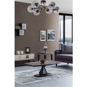 Lumexx Dolunay 6'lı Siyah Füme Camlı Avize
